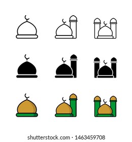 Mosque Building Icon : Suitable for Islamic Theme, Infographics and Other Graphic Related Assets.