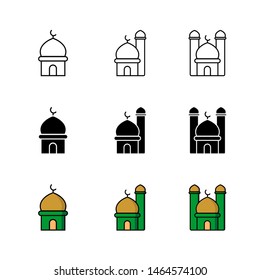 Mosque Building Icon : Suitable for Islamic Theme, Infographics and Other Graphic Related Assets.