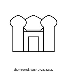 ícono de construcción de mezquita donde los musulmanes adoran. con un diseño sencillo y moderno. adecuado para iconos web, aplicaciones móviles, logotipos de diseño.