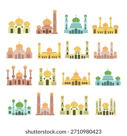Mezquita Edificio Ilustración Colección Estilo plano
