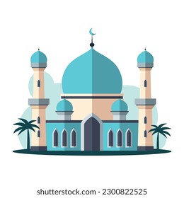 Mosque Building Illustration Flat Style Design