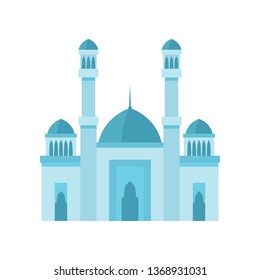 Mosque building light blue color vector illustration.