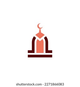 mosque building logo design mosque icon with color motif