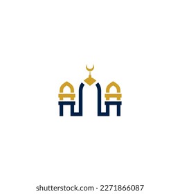 mosque building logo design mosque icon with color motif