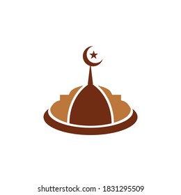 Mosque building logo design vector template