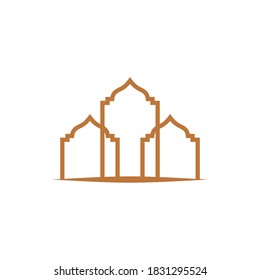 Mosque building logo design vector template