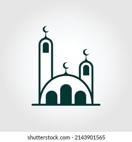 mosque building logo vector simple luxury icon illustration design