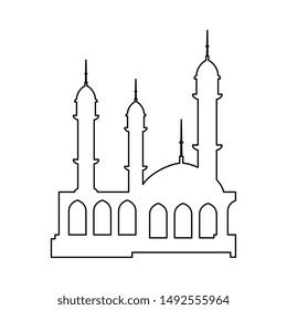 mosque building palace isolated icon