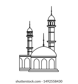 mosque building palace isolated icon