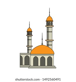 mosque building palace isolated icon