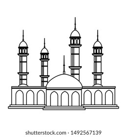 mosque building palace isolated icon