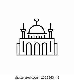 mosque building pray icon sign vector