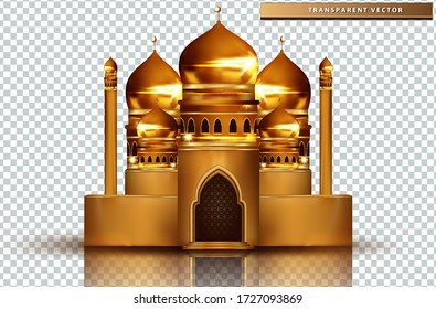 construcción de mezquita diseño realista d aislado con fondo transparente