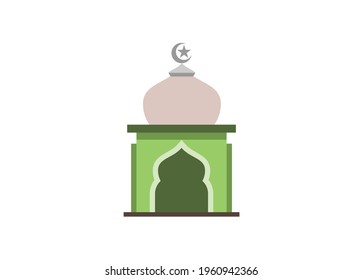 Mosque building sign. Simple flat illustration