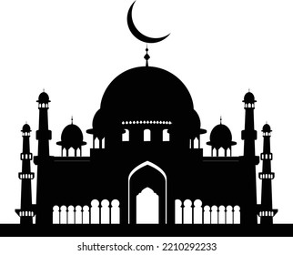 Mosque Building vector art and illustration
