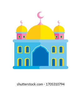 Mosque Building vector illustration with flat design. suitable for Ramadan Kareem flyer, poster, banner, greeting card, invitation card etc. 
