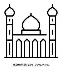 ilustración vectorial de construcción de mezquita aislada en fondo blanco. Concepto de negocios de arquitectura.