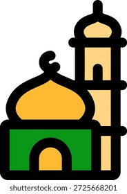 Diseño de icono de estilo lleno de alfombra de mezquita