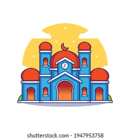 Mosque cartoon building illustration design