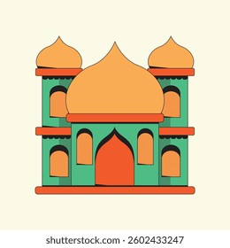 Mosque Cartoon flat icon design Illustration