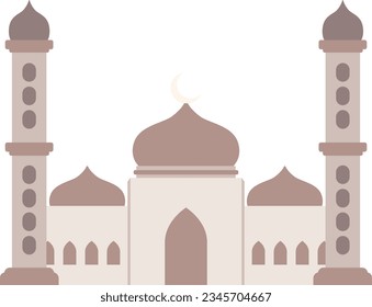 Mosque Cartoon Flat Vector Design.Modern flat illustration islamic mosque building