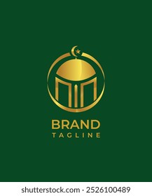 Mosque in circle icon logo design illustration