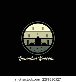mosque circle minimalist classic logo design