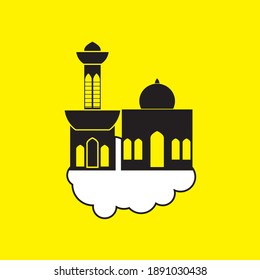Mosque. A collection of images of mosques with various shapes and colors, suitable for various icons and logos and illustrations.