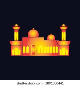 Mosque. A collection of images of mosques with various shapes and colors, suitable for various icons and logos and illustrations.