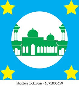 Mezquita. Colección de imágenes de mezquitas con diferentes formas y colores, aptas para varios íconos, logos e ilustraciones.