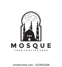 ilustración de vector de silueta de concepto de mezquita