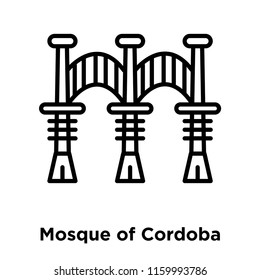 Mosque of Cordoba icon vector isolated on white background, Mosque of Cordoba transparent sign , line or linear sign, element design in outline style