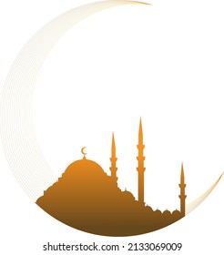 Mosque with Crescent Islamic Tradition
