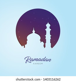 Mosque cutout paper template background