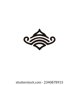 Mosque, decor, abstract geometric symbol simple logo vector