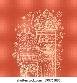 Mosque. Decorative style illustration.