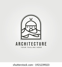 mosque and desert logo vector symbol illustration design