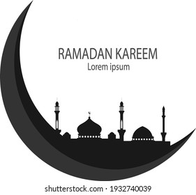 Mosque design logo vector stock with sun
