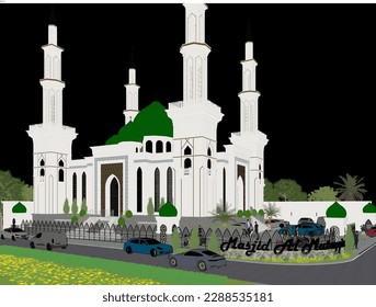 mosque design on black background