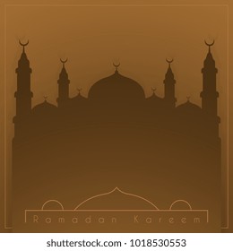 Mosque design ramadan greeting card

