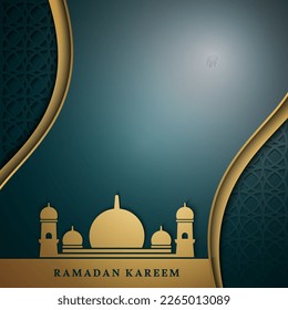 Mosque design for ramadan kareem islamic background with shadow design