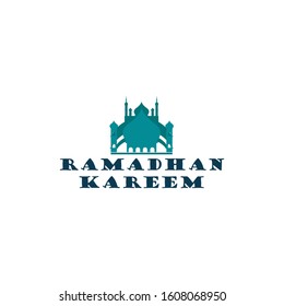 mosque design for the ramadan kareem logo vector illustration. symbol icon.
