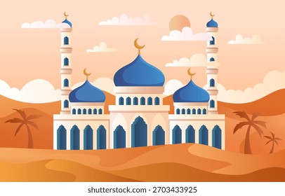Modelo de design de ilustração de vetor de sobremesa de mesquita