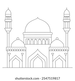 Mosque dodle handrawn line art
