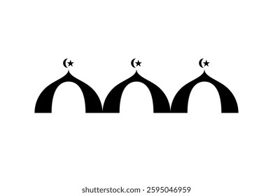 Mosque Dome Black Color Icon Design 