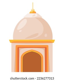Moschee-Kuppelbau, Vektorgrafik der arabisch-islamischen heiligen Architektur