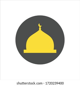 domo de mezquita. símbolo de icono plano aislado en fondo blanco. ilustración vectorial.