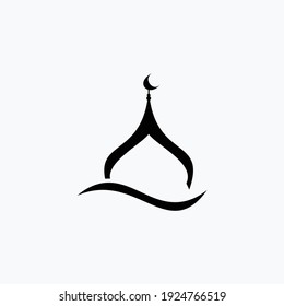 mosque dome flat logo in the form of a simple line