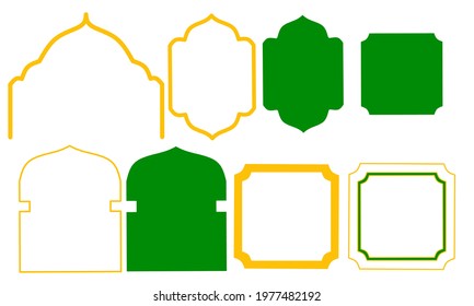 Mosque dome frame ornament, mosque dome silhouette