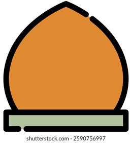 mosque dome icon in flat outline style